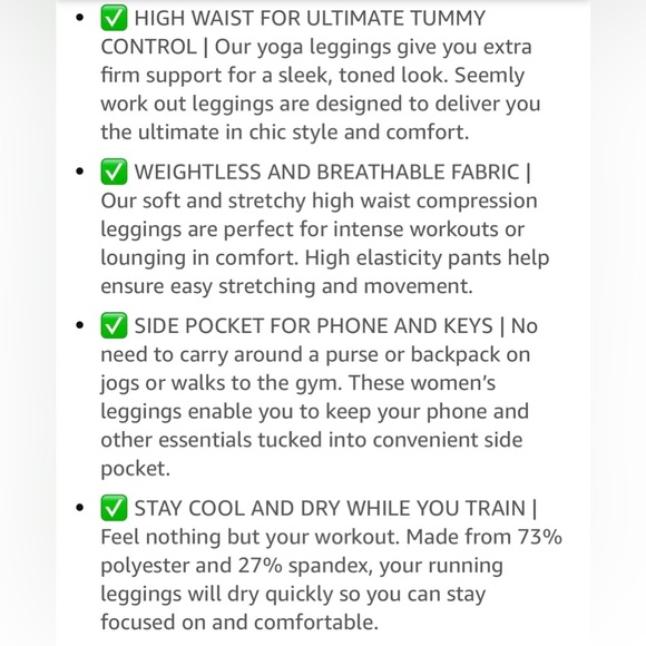 NWT Seemly High Wasted Leggings with Pockets and Tummy Control - Black - Picture 10 of 10